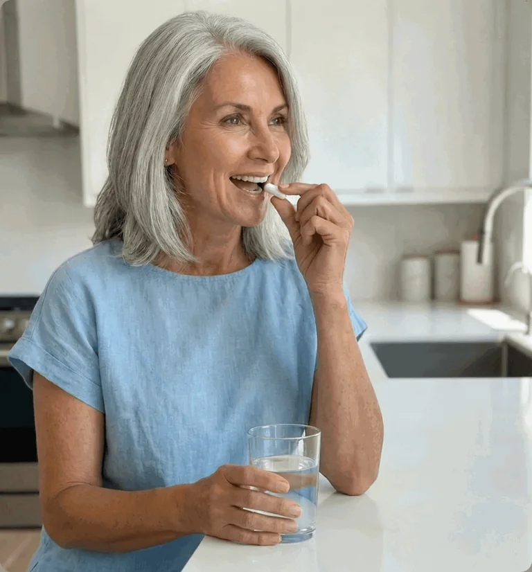 Taking a capsule as part of a daily routine